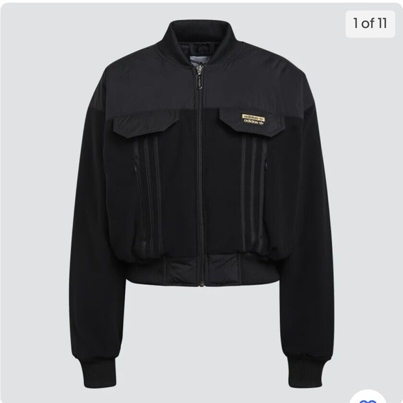 Adidas Black Warm Bomber Jacket M - Picture 7 of 11
